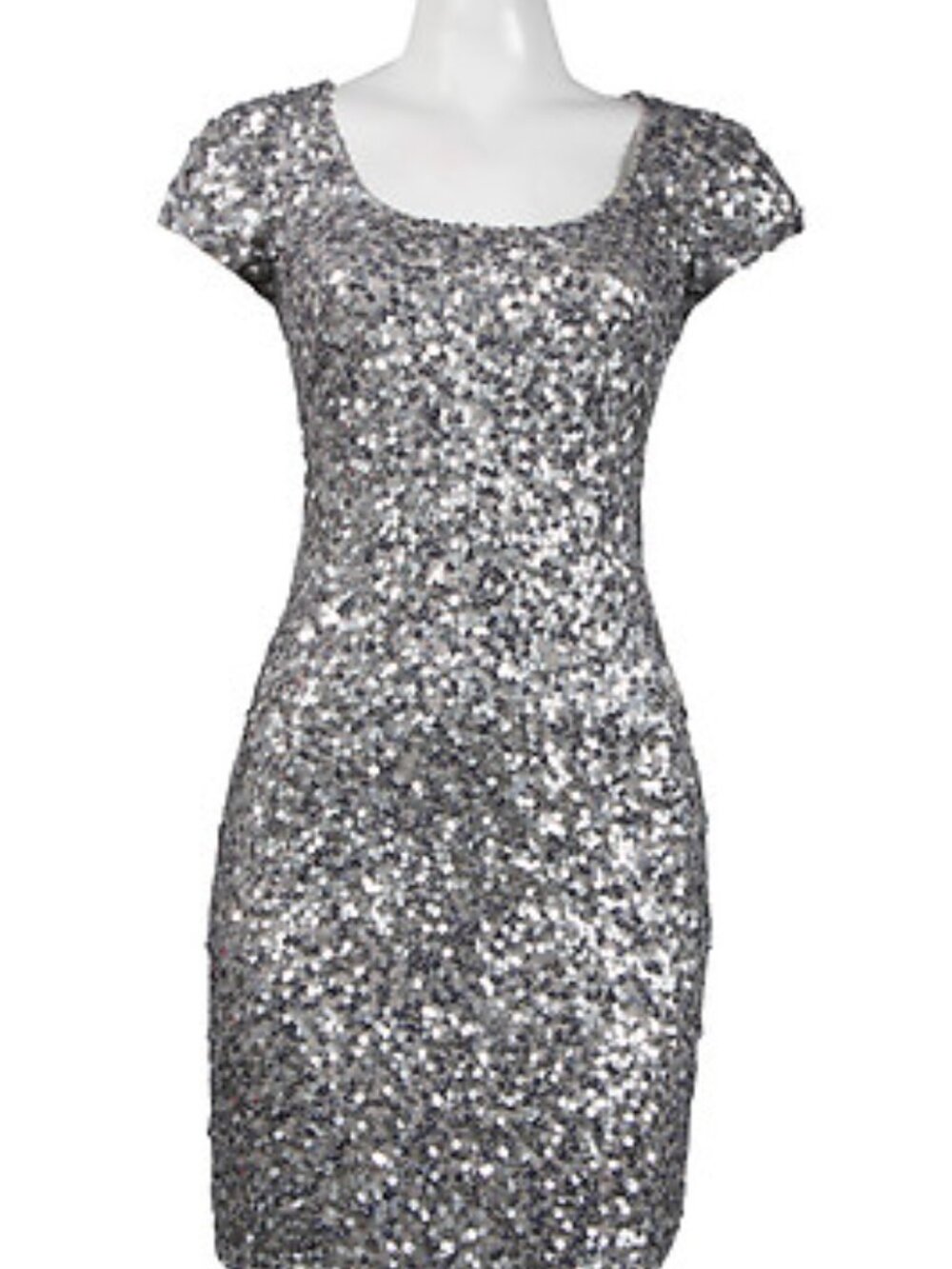 Adrianna Papell silver short sequin dress Size 4